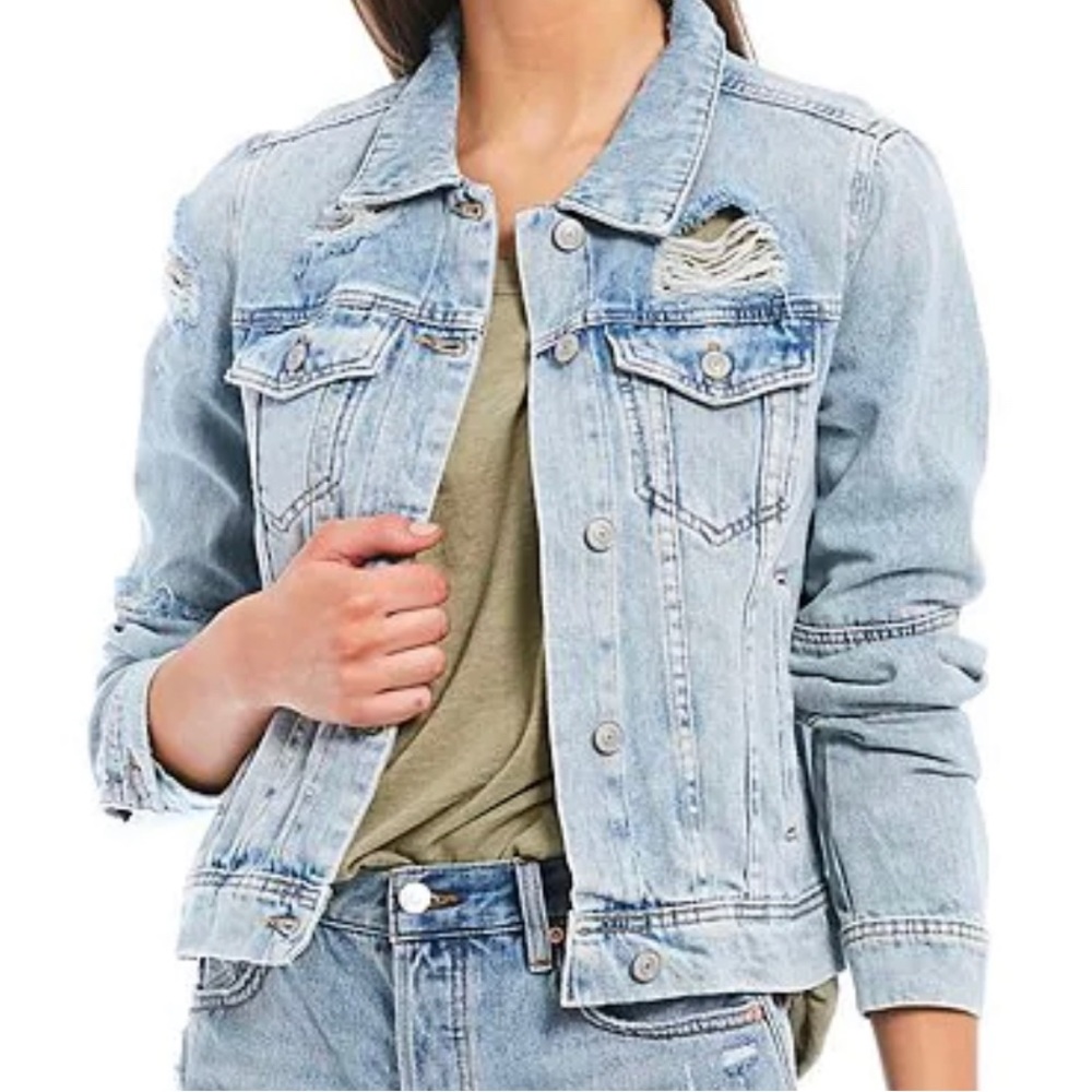 Free people distressed Jean jacket